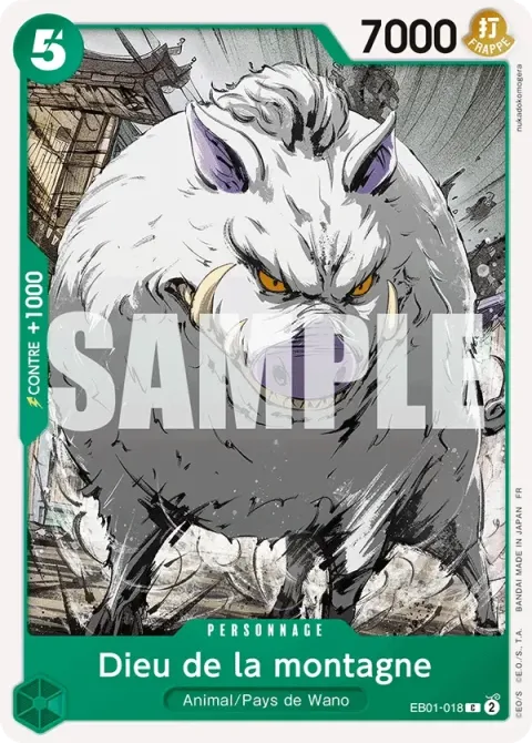 Carte One Piece Dieu de la montagne EB01-018, extension One Piece Card the Best VOL.2