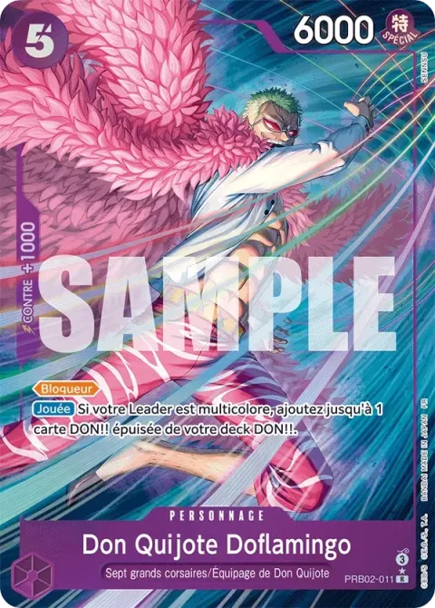 Carte One Piece Don Quijote Doflamingo PRB02-011 · parallèle, extension One Piece Card the Best VOL.2