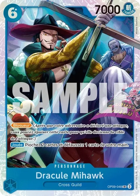 Carte One Piece Dracule Mihawk OP09-048, extension One Piece Card the Best VOL.2