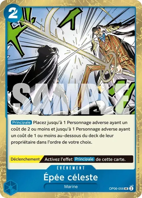 Carte One Piece Épée céleste OP06-056 · parallèle 4, extension One Piece Card the Best VOL.2