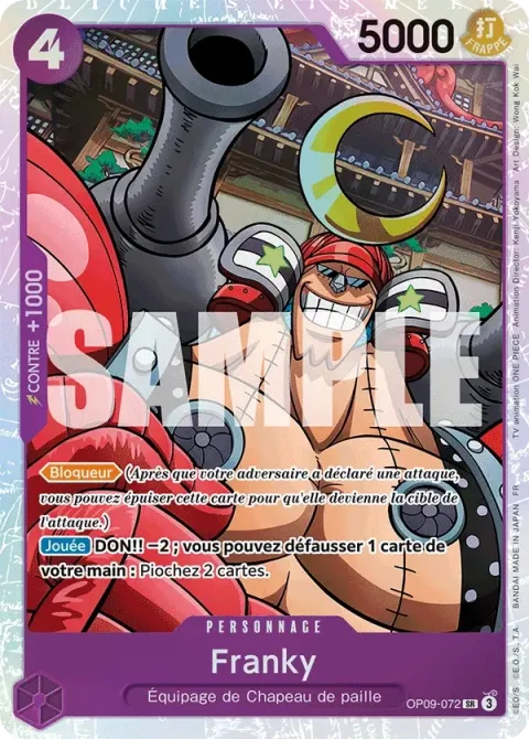 Carte One Piece Franky OP09-072, extension One Piece Card the Best VOL.2