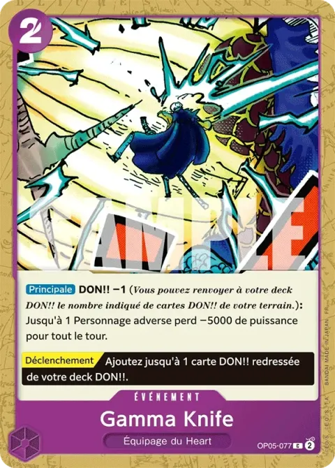 Carte One Piece Gamma Knife OP05-077, extension One Piece Card the Best VOL.2
