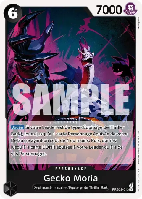 Carte One Piece Gecko Moria PRB02-013, extension One Piece Card the Best VOL.2