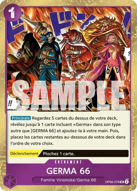 Carte One Piece GERMA 66 OP06-078 · parallèle, extension One Piece Card the Best VOL.2