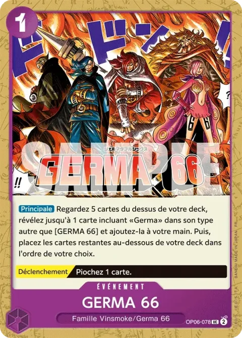 Carte One Piece GERMA 66 OP06-078, extension One Piece Card the Best VOL.2