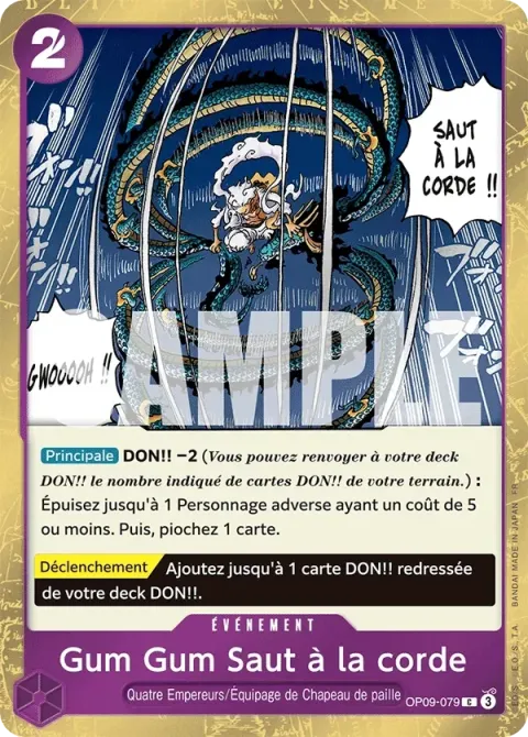 Carte One Piece Gum Gum Saut à la corde OP09-079 · parallèle, extension One Piece Card the Best VOL.2