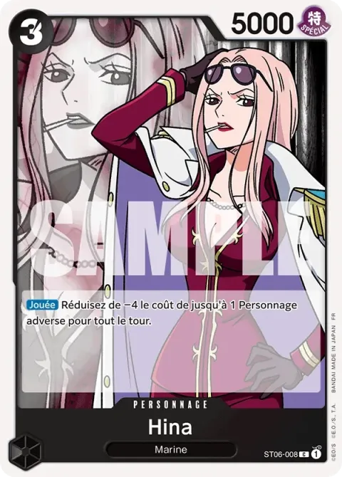 Carte One Piece Hina ST06-008, extension One Piece Card the Best VOL.2