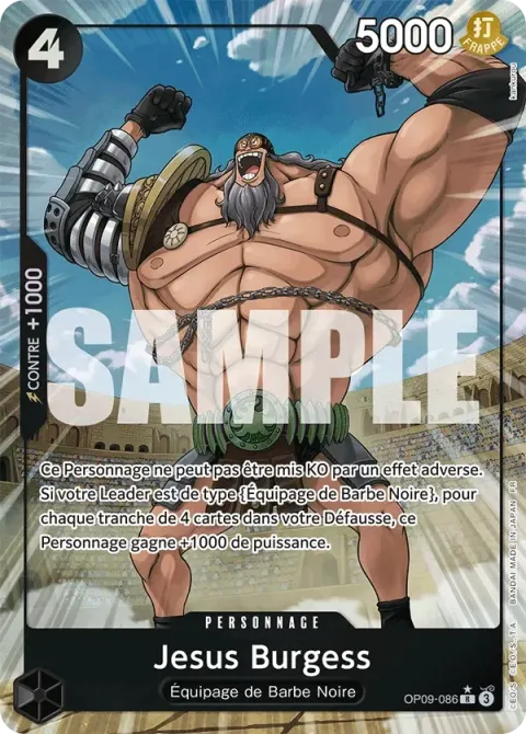 Carte One Piece Jesus Burgess OP09-086 · parallèle, extension One Piece Card the Best VOL.2