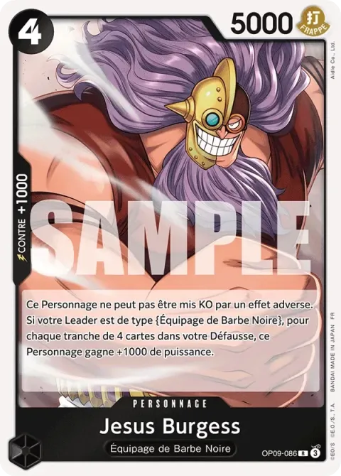 Carte One Piece Jesus Burgess OP09-086, extension One Piece Card the Best VOL.2