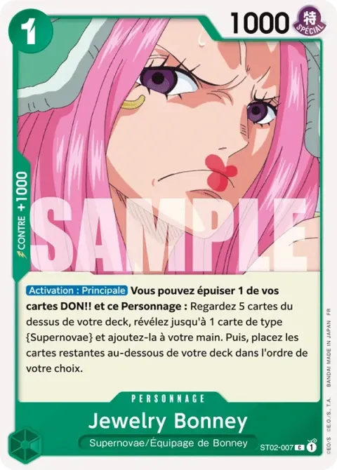 Carte One Piece Jewelry Bonney ST02-007, extension One Piece Card the Best VOL.2