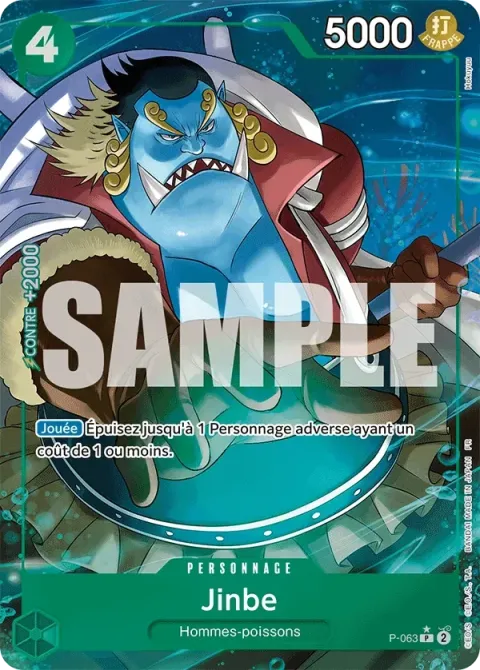 Carte One Piece Jinbe P-063 · parallèle 2, extension One Piece Card the Best VOL.2
