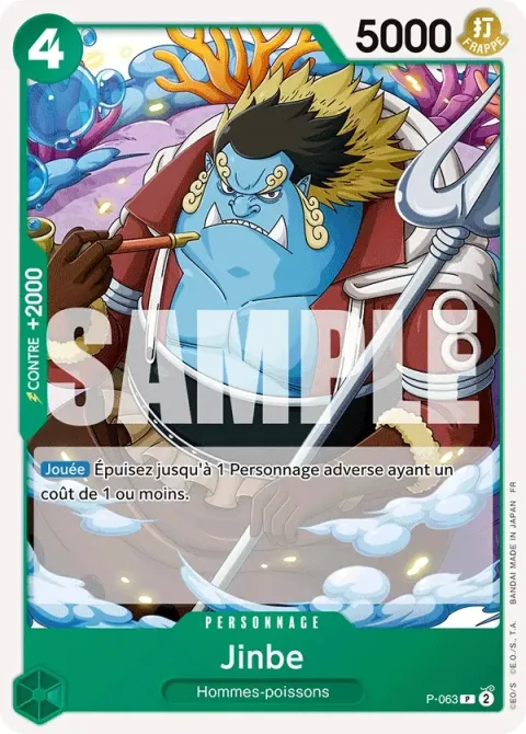 Carte One Piece Jinbe P-063, extension One Piece Card the Best VOL.2