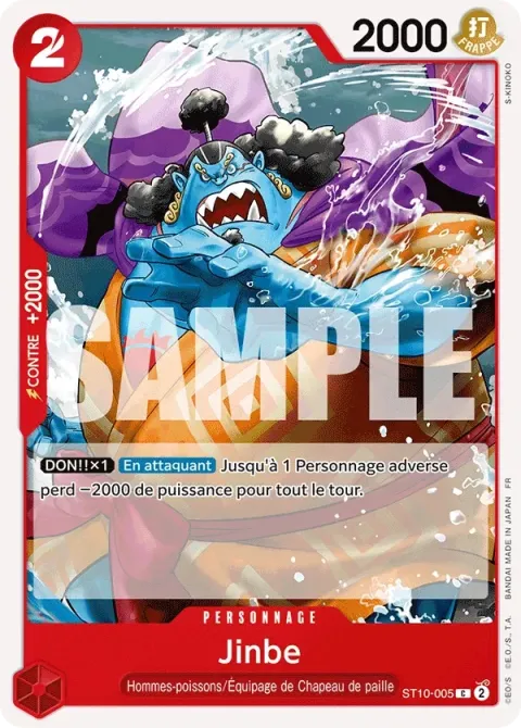 Carte One Piece Jinbe ST10-005, extension One Piece Card the Best VOL.2