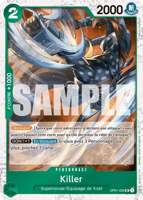 Carte One Piece Killer OP01-039 · parallèle, extension One Piece Card the Best VOL.2