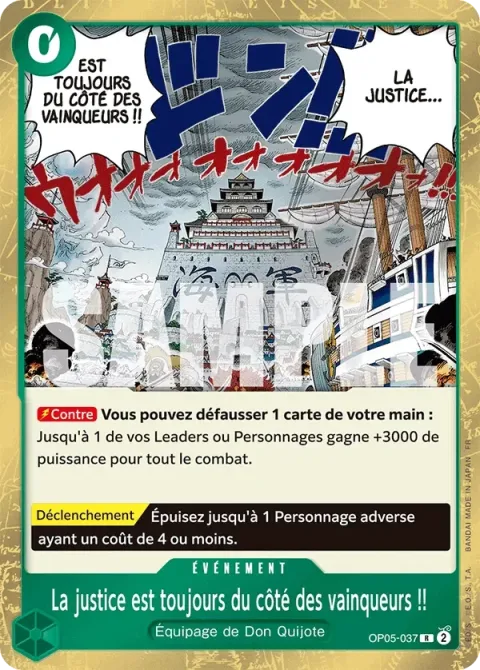 Carte One Piece La justice est toujours du côté des vainqueurs !! OP05-037, extension One Piece Card the Best VOL.2