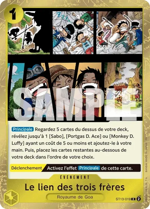 Carte One Piece Le lien des trois frères ST13-019 · parallèle, extension One Piece Card the Best VOL.2