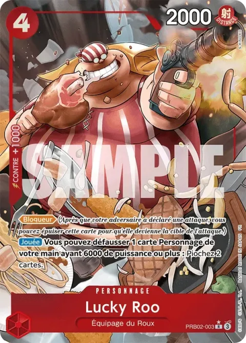 Carte One Piece Lucky Roo PRB02-003 · parallèle, extension One Piece Card the Best VOL.2