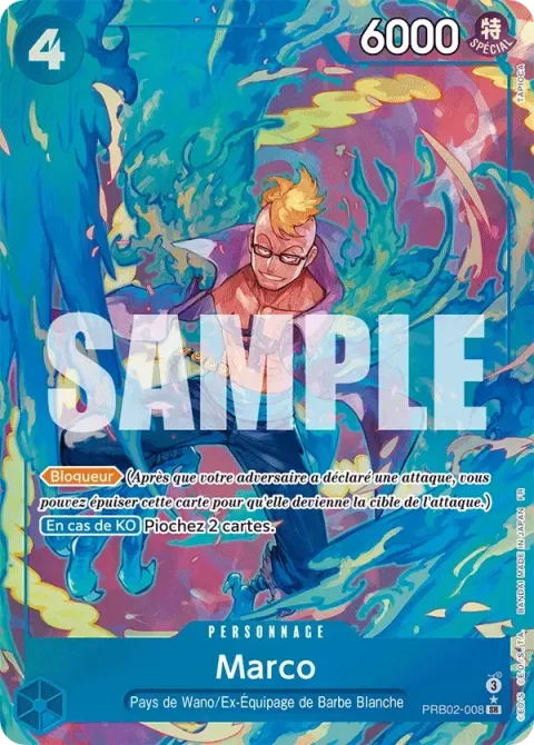 Carte One Piece Marco PRB02-008 · parallèle, extension One Piece Card the Best VOL.2