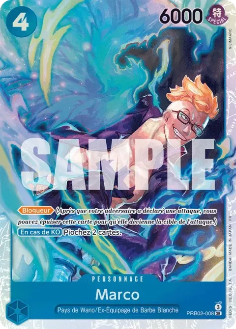 Carte One Piece Marco PRB02-008, extension One Piece Card the Best VOL.2