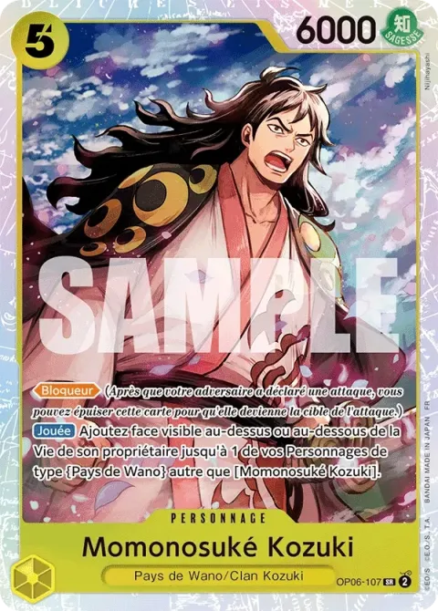 Carte One Piece Momonosuké Kozuki OP06-107, extension One Piece Card the Best VOL.2