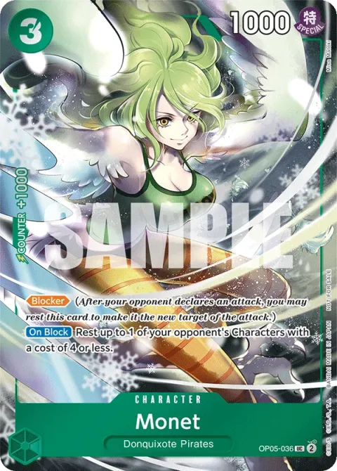 Carte One Piece Monet OP05-036 · parallèle, extension One Piece Card the Best VOL.2