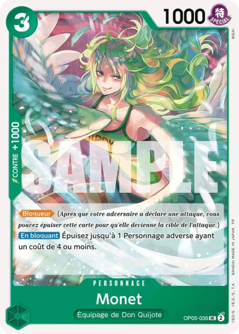 Carte One Piece Monet OP05-036, extension One Piece Card the Best VOL.2