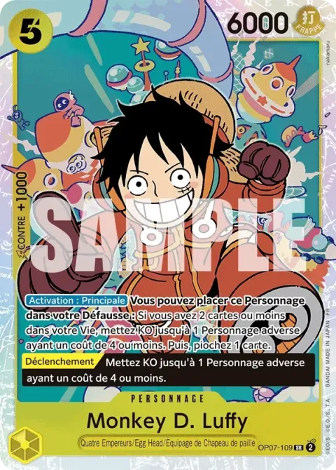 Carte One Piece Monkey D. Luffy OP07-109, extension One Piece Card the Best VOL.2