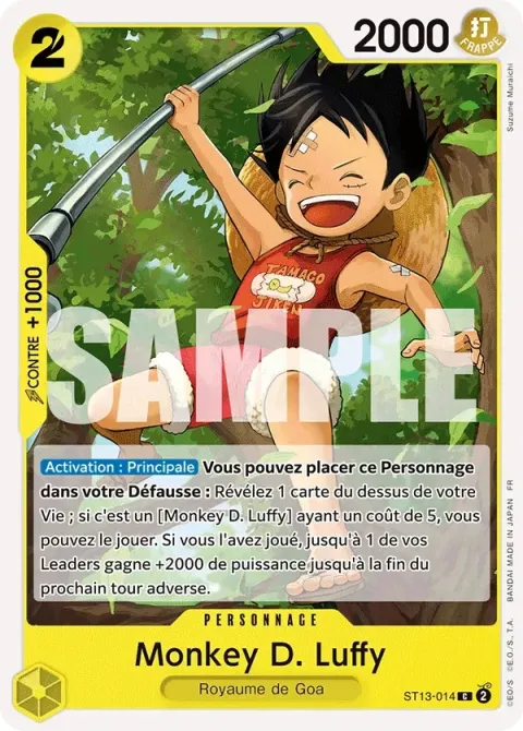 Carte One Piece Monkey D. Luffy ST13-014, extension One Piece Card the Best VOL.2