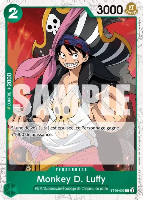 Carte One Piece Monkey D. Luffy ST16-005 · parallèle, extension One Piece Card the Best VOL.2