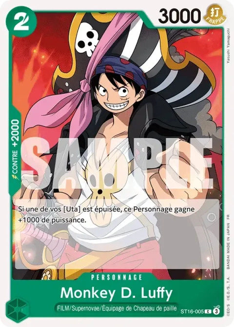 Carte One Piece Monkey D. Luffy ST16-005, extension One Piece Card the Best VOL.2