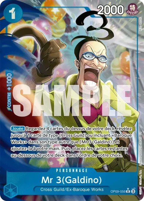 Carte One Piece Mr 3(Galdino) OP09-056 · parallèle, extension One Piece Card the Best VOL.2