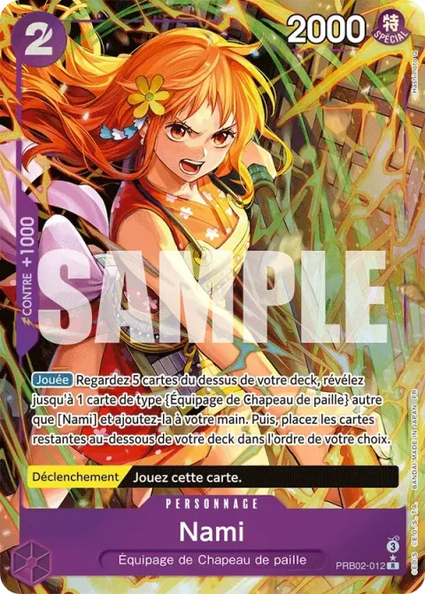 Carte One Piece Nami PRB02-012 · parallèle, extension One Piece Card the Best VOL.2
