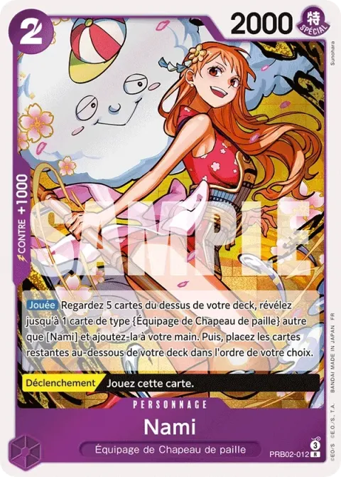 Carte One Piece Nami PRB02-012, extension One Piece Card the Best VOL.2