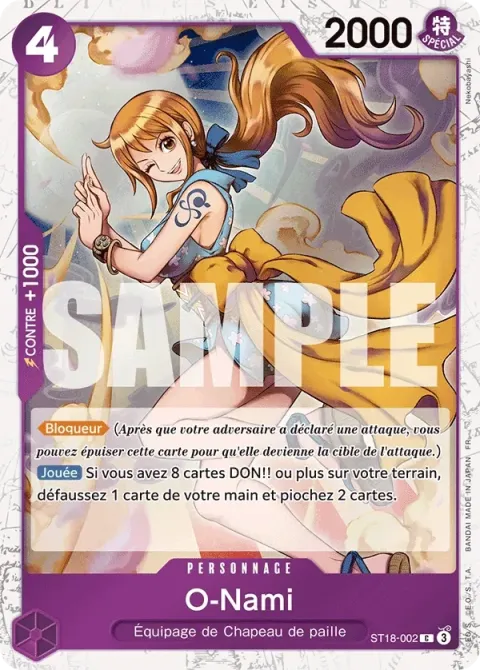 Carte One Piece O-Nami ST18-002 · parallèle, extension One Piece Card the Best VOL.2