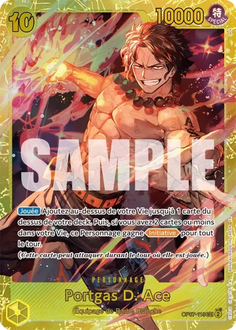 Carte One Piece Portgas D. Ace OP07-119, extension One Piece Card the Best VOL.2
