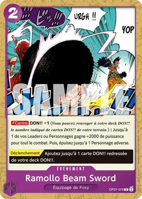 Carte One Piece Ramollo Beam Sword OP07-076, extension One Piece Card the Best VOL.2