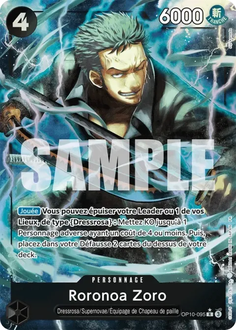 Carte One Piece Roronoa Zoro OP10-095 · parallèle, extension One Piece Card the Best VOL.2