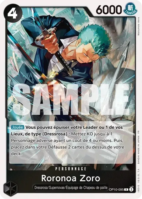 Carte One Piece Roronoa Zoro OP10-095, extension One Piece Card the Best VOL.2