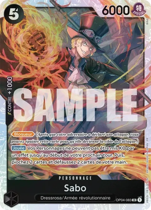 Carte One Piece Sabo OP04-083, extension One Piece Card the Best VOL.2