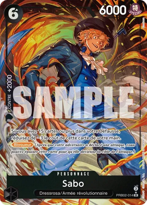 Carte One Piece Sabo PRB02-014 · parallèle, extension One Piece Card the Best VOL.2