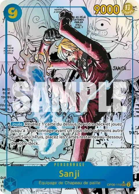 Carte One Piece Sanji OP06-119 · parallèle 3, extension One Piece Card the Best VOL.2