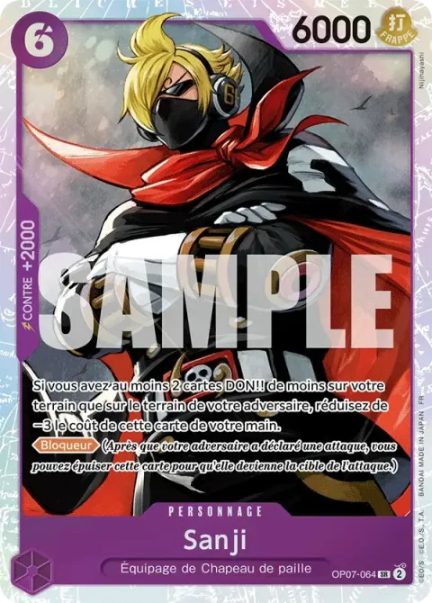 Carte One Piece Sanji OP07-064, extension One Piece Card the Best VOL.2