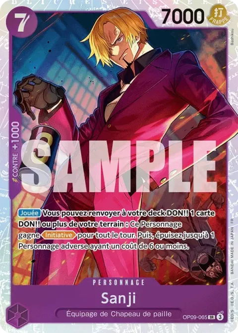 Carte One Piece Sanji OP09-065, extension One Piece Card the Best VOL.2
