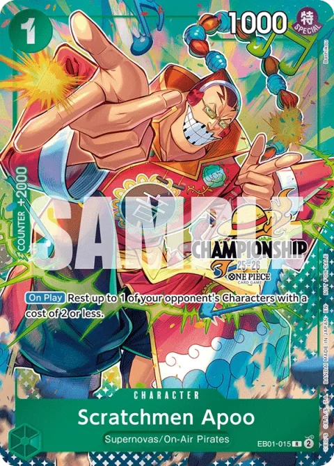 Carte One Piece Scratchmen Apoo EB01-015 · parallèle 4, extension One Piece Card the Best VOL.2