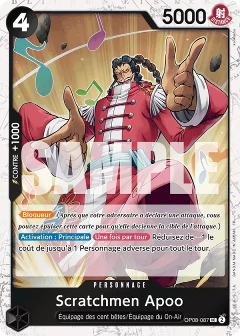 Carte One Piece Scratchmen Apoo OP08-087 · parallèle, extension One Piece Card the Best VOL.2