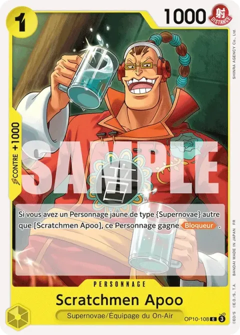 Carte One Piece Scratchmen Apoo OP10-108, extension One Piece Card the Best VOL.2