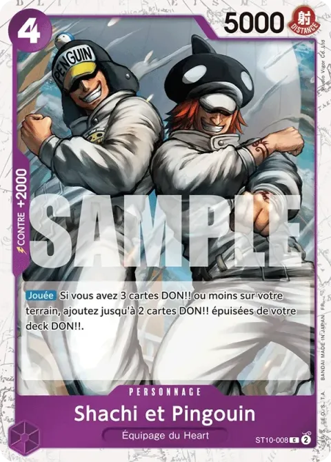 Carte One Piece Shachi et Pingouin ST10-008 · parallèle 3, extension One Piece Card the Best VOL.2