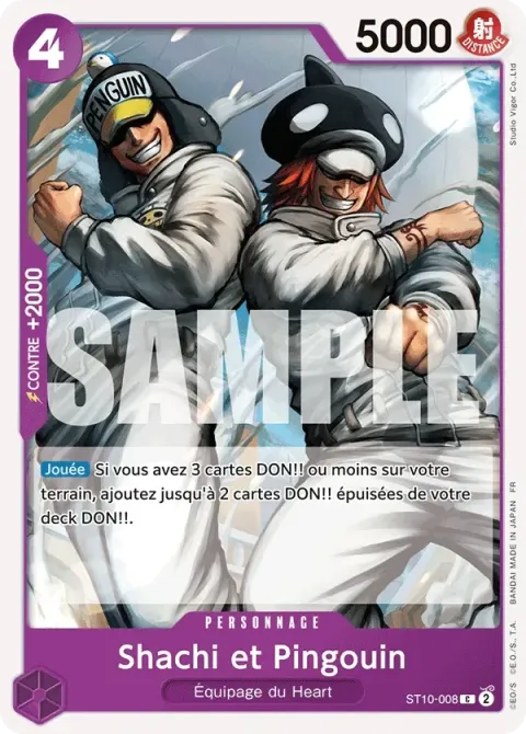 Carte One Piece Shachi et Pingouin ST10-008, extension One Piece Card the Best VOL.2