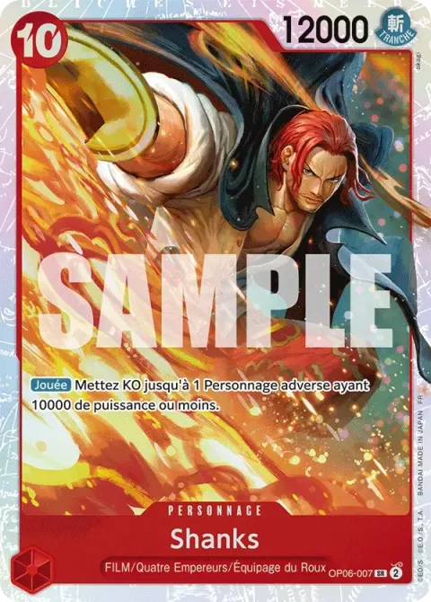 Carte One Piece Shanks OP06-007, extension One Piece Card the Best VOL.2