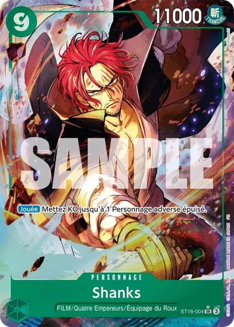 Carte One Piece Shanks ST16-004 · parallèle 4, extension One Piece Card the Best VOL.2